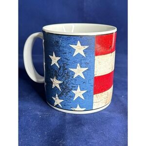 Vintage Warren Kimble 1997 Coffee Mug Colonial by Sakura Ceramic USA Flag